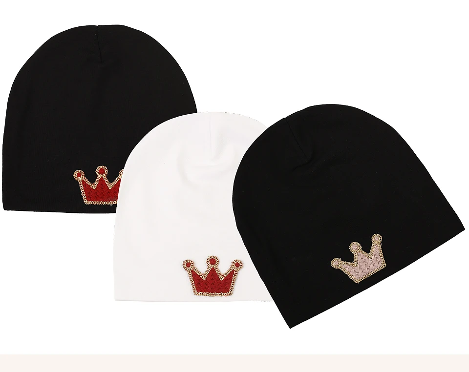 Baby Krone Hut 0-3 Monate Neugeborenen Baumwolle Baby Hut Solide Farbe Nette Casual Warme Beanie Für Baby Mädchen jungen – Detail 5
