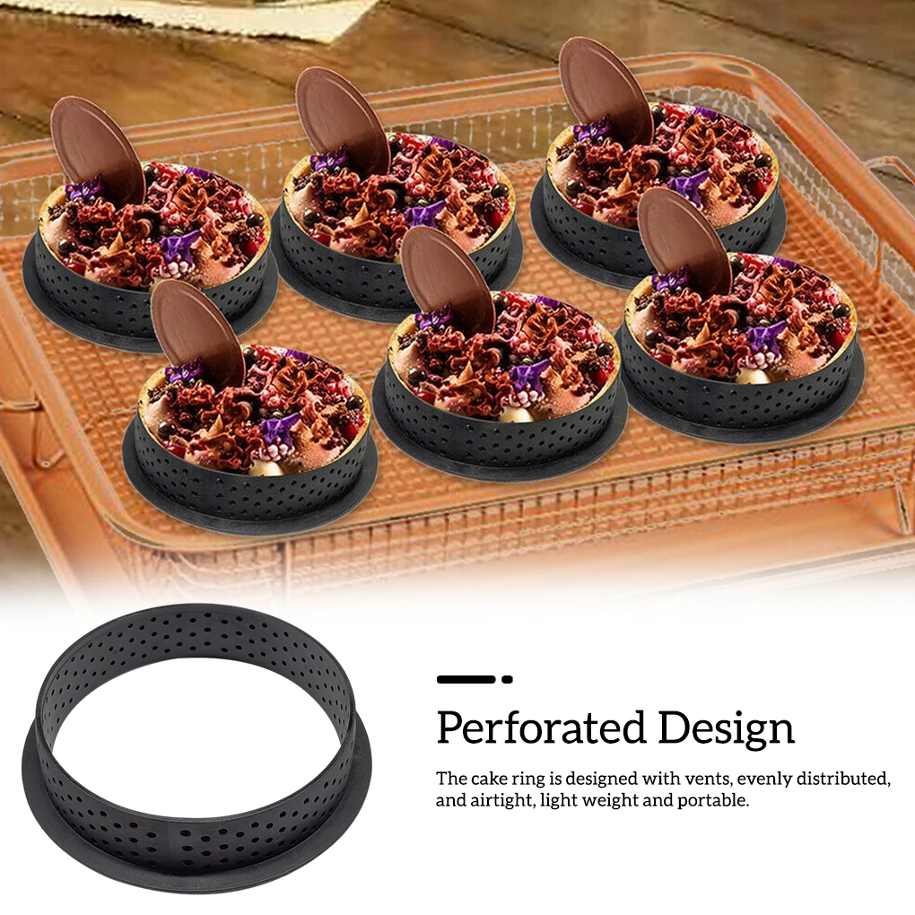 

Non-stick Tart Mold Ring Shape Decorating Perforated Muffin Cheeses Slicing Mousse Circle Slicer Baking Decoration