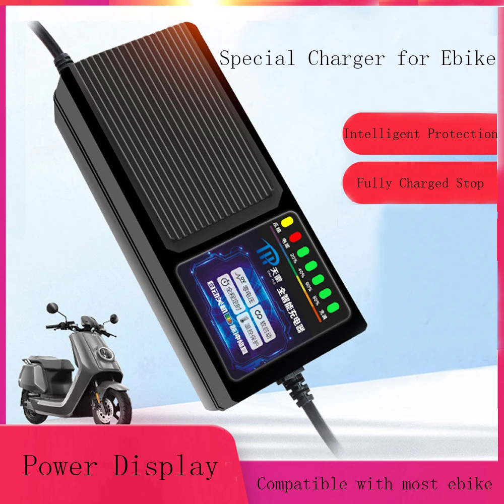 

Intelligent Ebike Charger 48V/60V/72V/96V 20A for Battery Lead Acid Battery Charger Smart Electric Bike Charger 220V US Plug