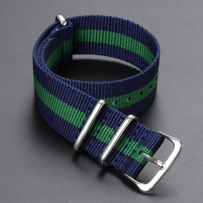 Universal Nylon Canvas Braided Watch Strap - One Piece Loop Bracelet
