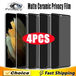 Matte Ceramic Privacy Screen Protector - 4 Pack, Anti - Spy Film - MattePrivacy Ceramic (For Samsung S20)