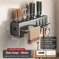Support de Couteaux Mural Multifonction – Porte-Ustensiles avec Range-Baguettes Intégré 6