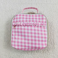 Wholesale Baby Girl Ruffle Plaid Lunch Box Travel Daypack Todder Outdoor Portable Kids Children Back To School Checked Bag 1