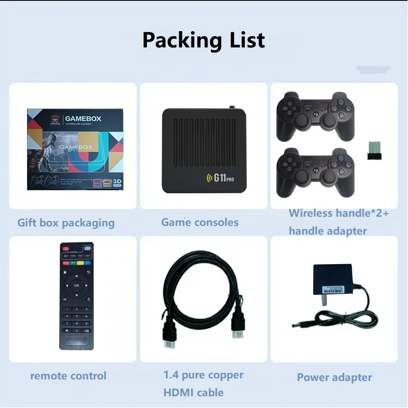 GAME BOX G11 Pro Video Game Console 64G/128G/256G Retro 60000+ Games WIFI BT Dual System 4k TV Set-top Box Game Console for PSP