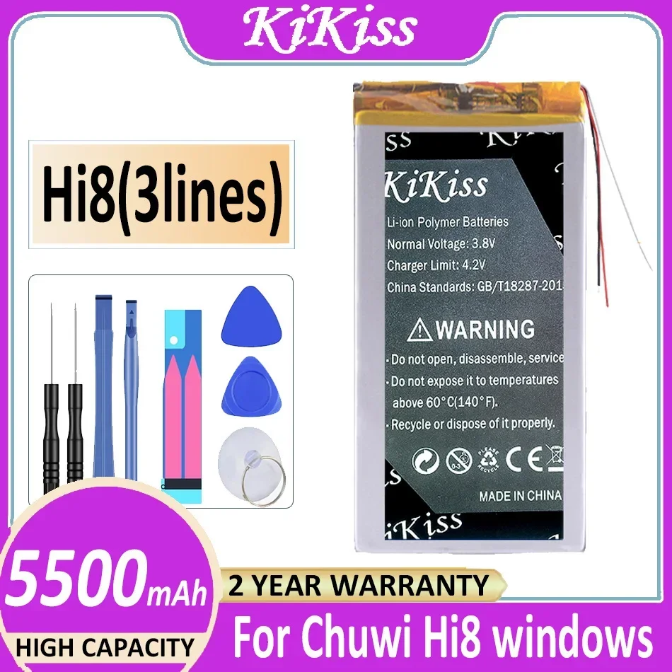 Kikiss Potente Batteria Hi8 (3 Linee) 5500Mah Per 8 "Chuwi Hi8 Per Tablet Windows 3263156 3565158 Bateria