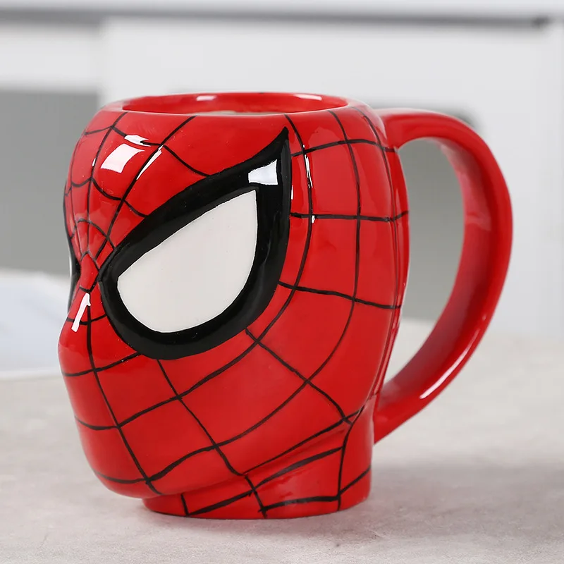 

Hot Toys Marvel Avengers Creative Spider Man Hulk Captain America Deadpool Mugs Ceramic Cup Cartoon Shields Superman Water Cup