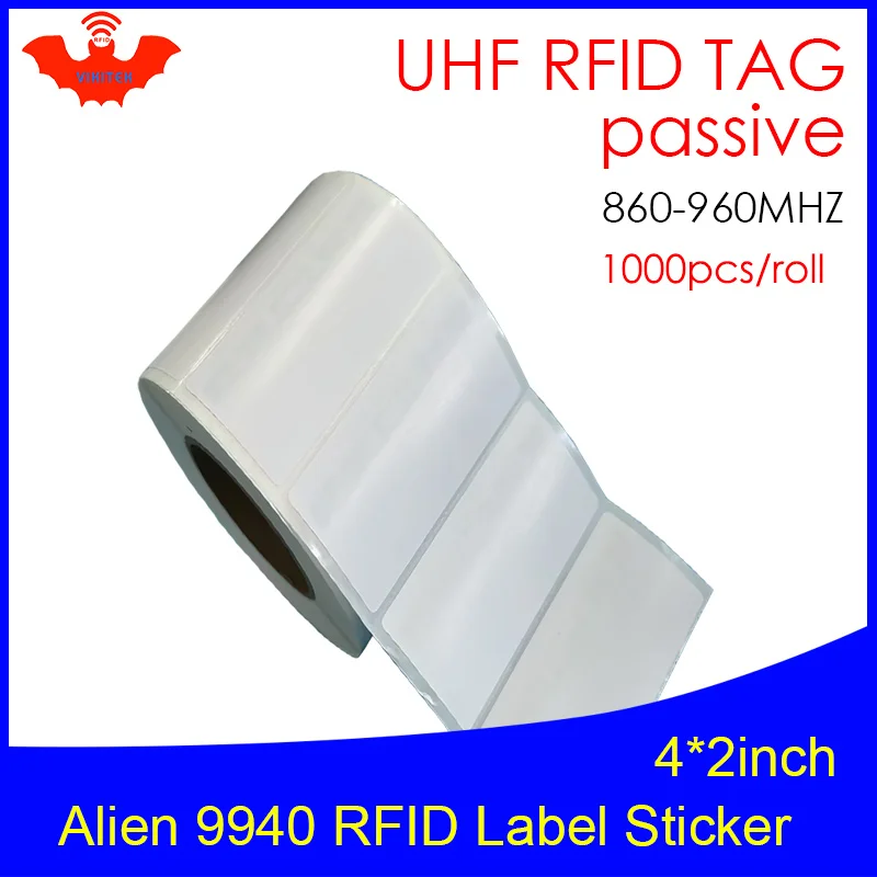 

UHF RFID tag sticker Alien 9940 EPC6C printable copper label 860-960MHZ Higgs9 1000pcs free shipping adhesive passive RFID label