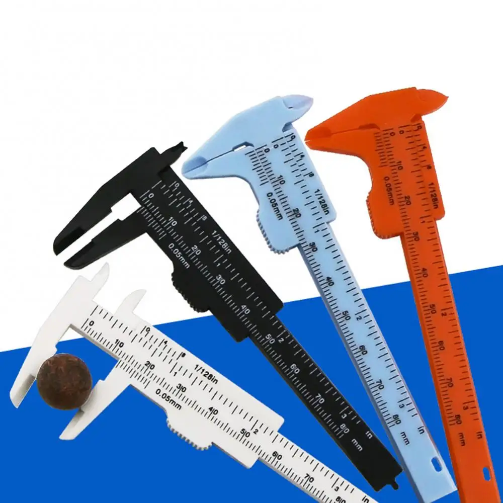 

0-80mm Mini Multicolor Dual-scale Plastic Vernier Caliper Gauge Measuring Tool