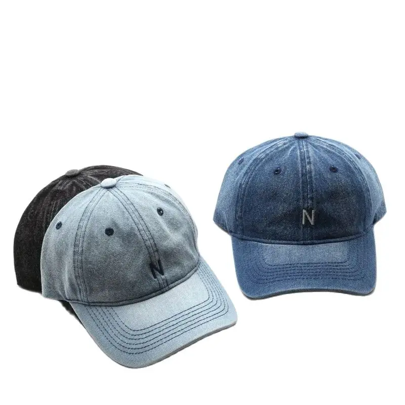 

Fashionable Sports N Letter Embroidered Denim Baseball Hat Outdoor Casual Men's and Women's Sunshade Duck Tongue Hats