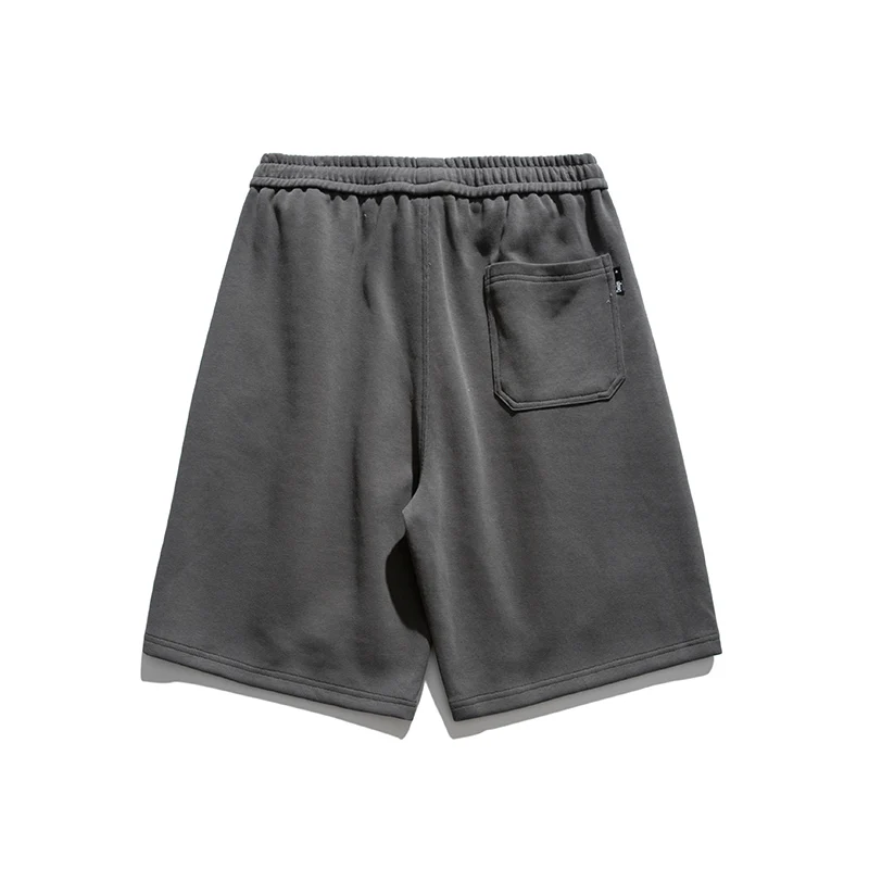 Fashion Elastic Spliced Printed Letter Casual Shorts Men's Clothing 2024 Summer New Loose Korean Solid Color Knee Shorts