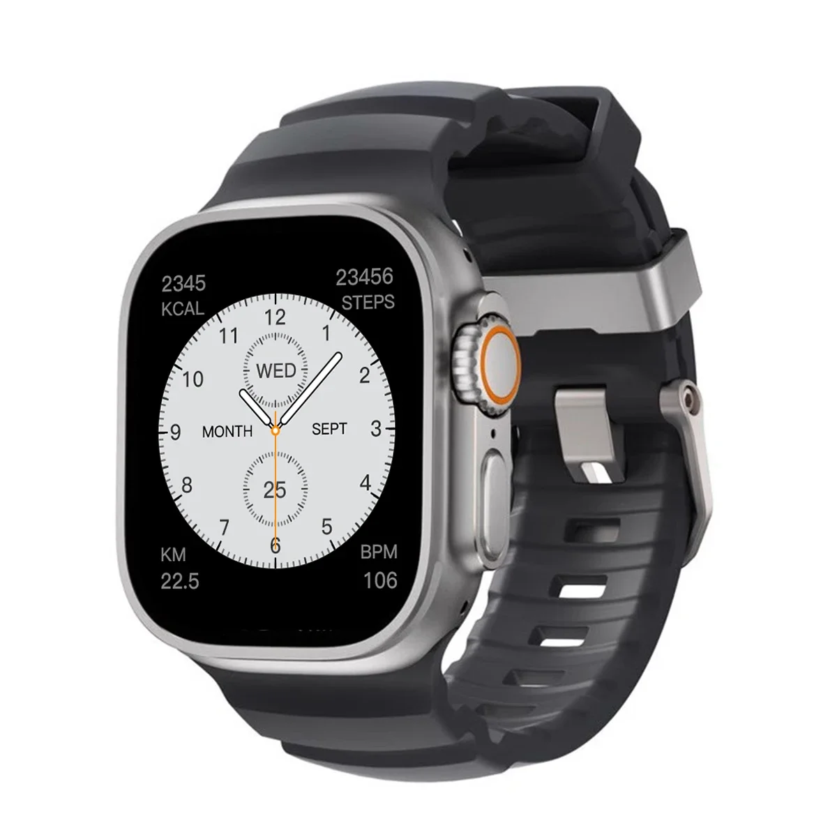Sporty Titanium Silicone Bracelet Strap