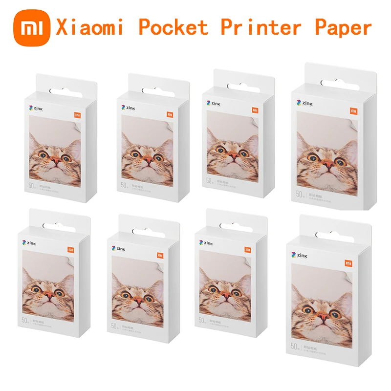 Photo Print Sheets Original Xiaomi ZINK Pocket Printer Paper Self-adhesive 10//50/100 Sheets Xiaomi 3inch Mini Printer Papers