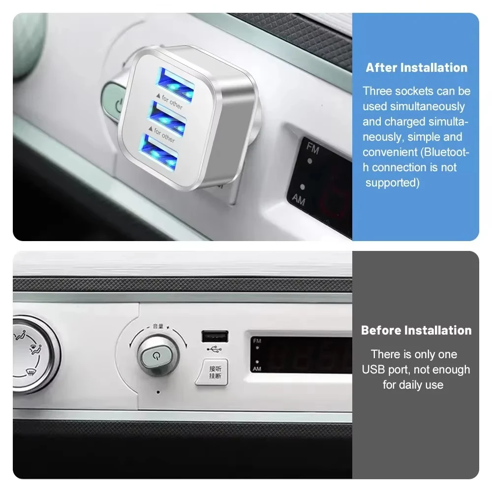 3 Port USB Slots Adaptor USB 3 in 1 2.0 Multple Interface Extender Electronics Extender Charger Hub Splitter Accessories