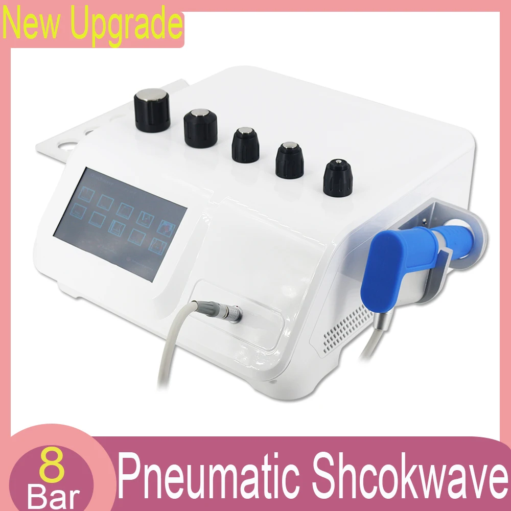 

8Bar Pneumatic Shock Wave Device Pain Physiotherapy Shockwave Therapy Machine For ED Treatment Sport Injury Muscle Relax Massger