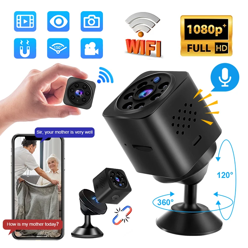 Мини-камера ночного видения с поддержкой Wi-Fi, 1080p