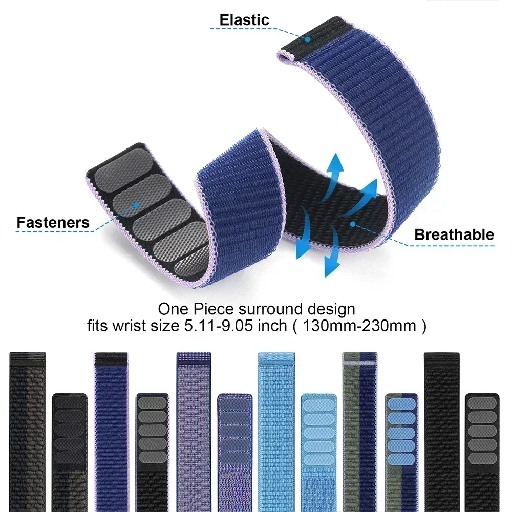 Premium Hook & Loop Nylon Strap for Smartwatch Bands - Available in 26mm & 22mm