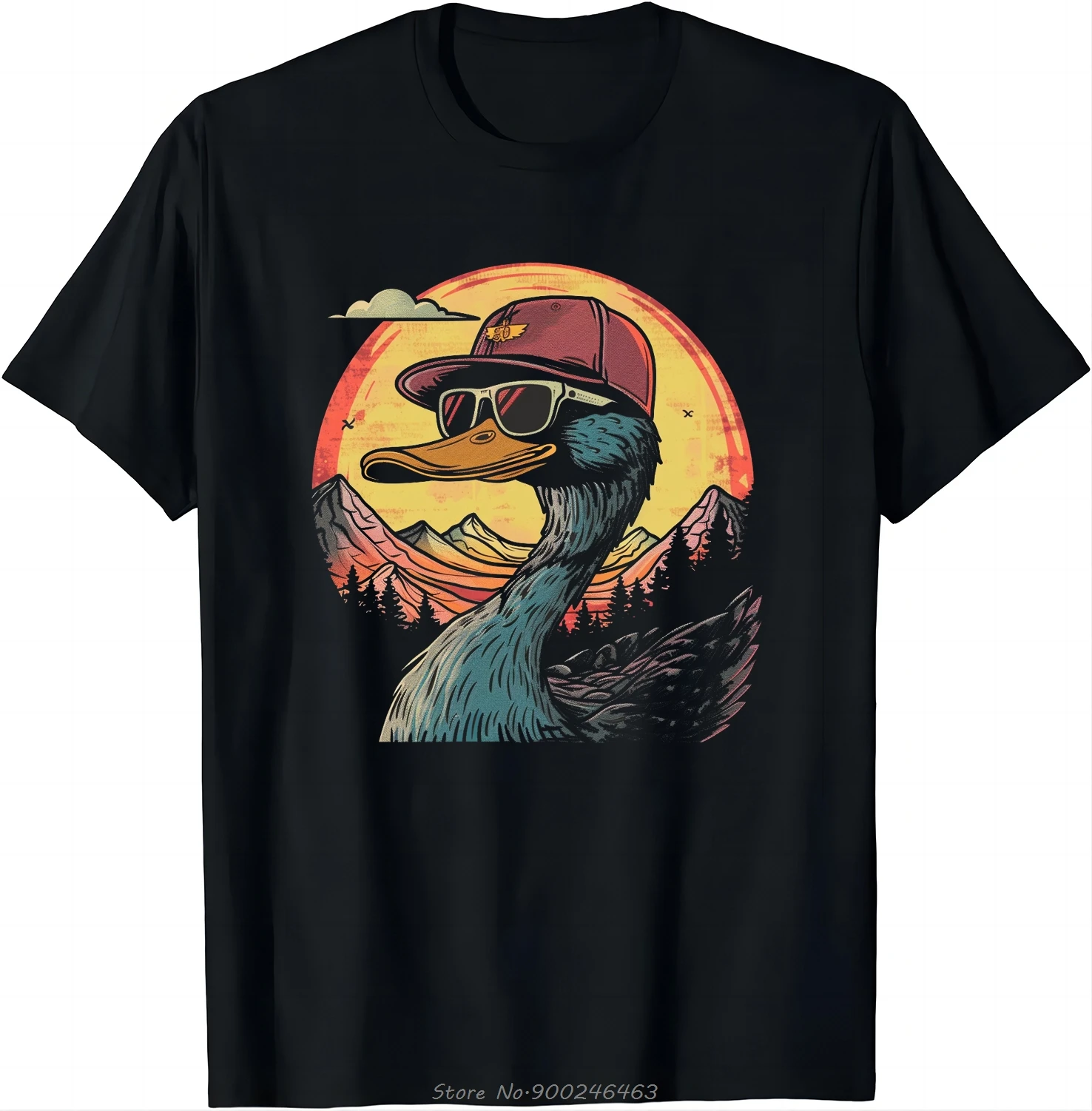 Mit Sonnenbrille und Hut-Design – perfekt für Freizeitkleidung, T-Shirt für Herren, Sommer, übergroßes T-Shirt, Baumwoll-T-Shirt, Tops, T-Shirts