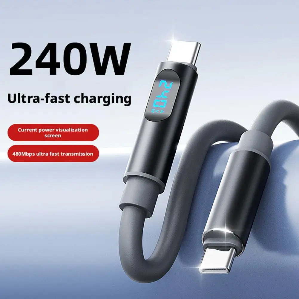 LED 디지털 디스플레이가 있는 USB 3.1 케이블 240W PD3.1 고속 충전..