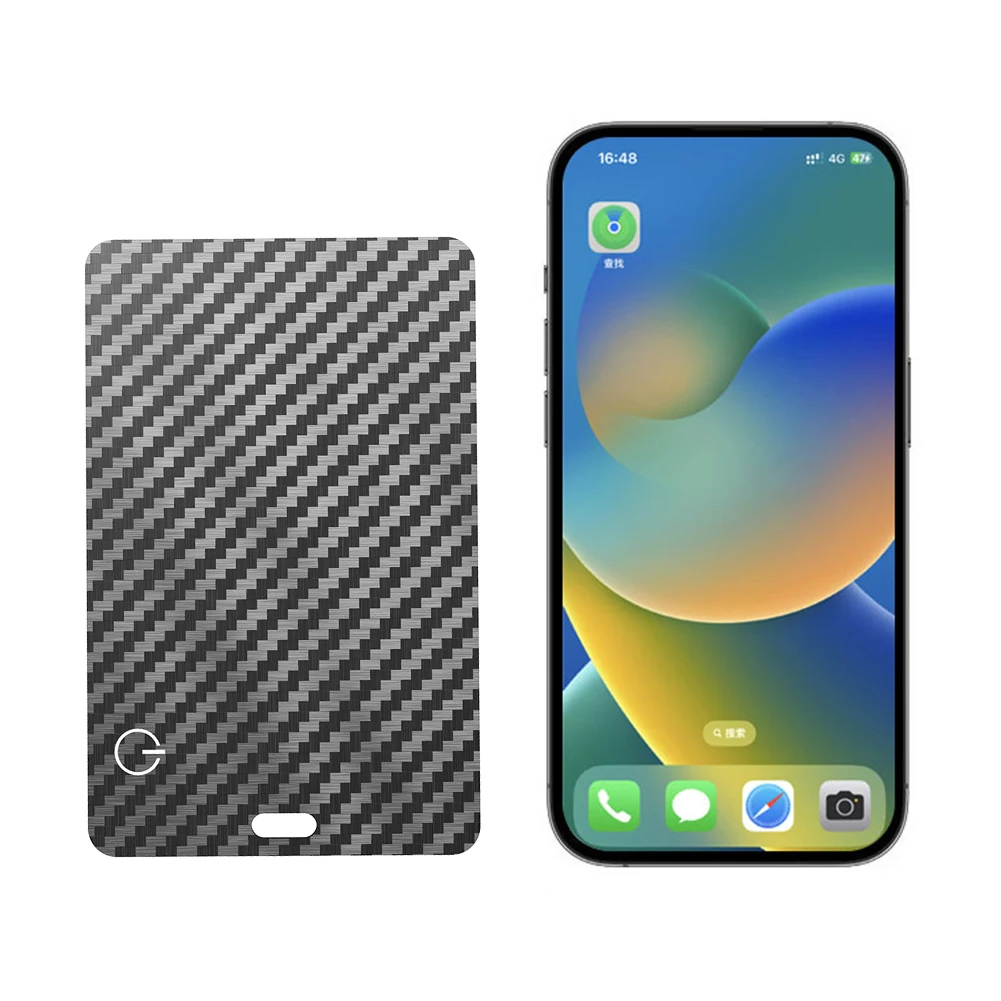 Wallet Tracker Card Wireless Charging Works for Apple Find My Waterproof Ultra Slim Tracking Card for Effortless Wallet Tracking