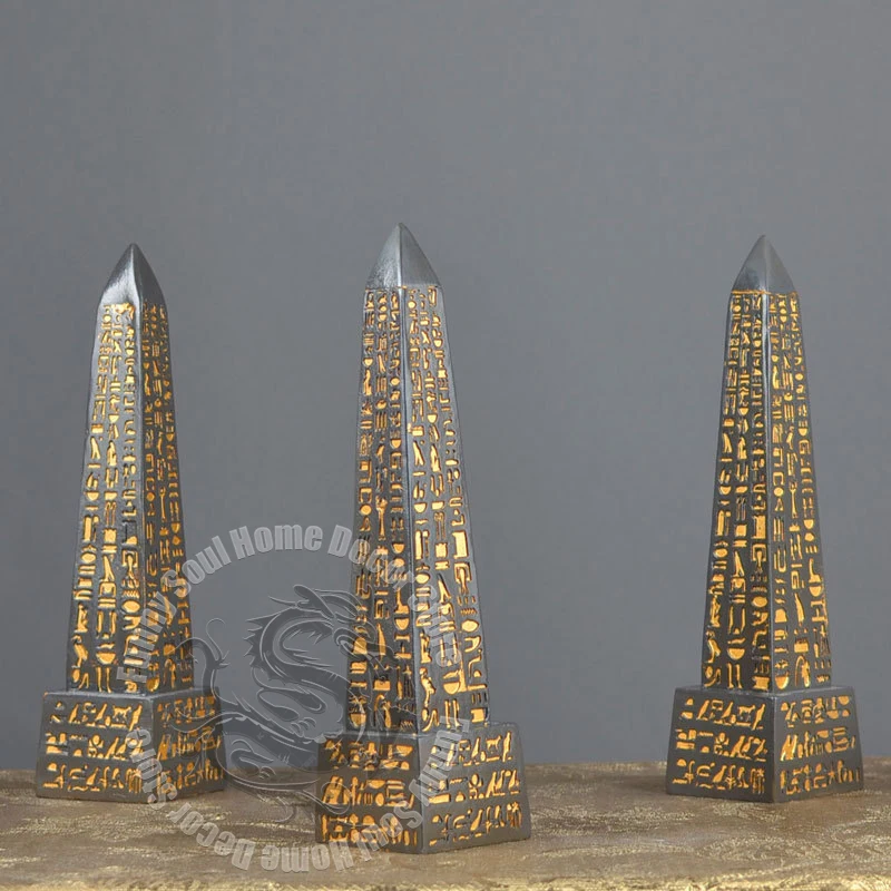 Egyptian Pharaoh Obelisk Resin Sculpture Model Ancient Pyramid Travel Souvenir Home Decor Artifact 20cm/32cm Desk Decor Gift - Image 4