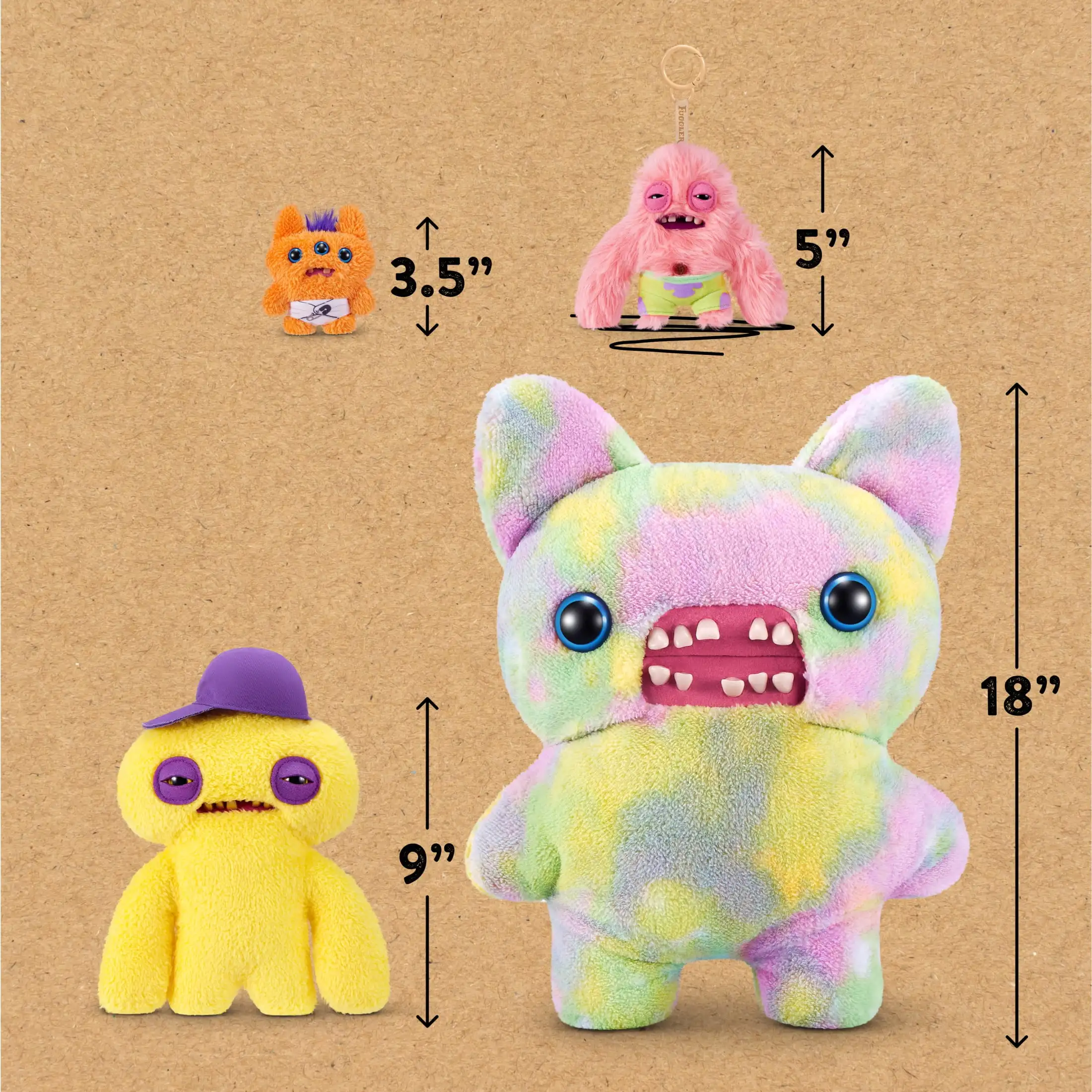 Fuggler SpongeBob Schwammkopf Schlüsselanhänger Lustige Hässliche Monster Plüschtiere Cartoon Rucksack-Anhänger Puppen Gefüllte Plüsch-Geschenke 11CM – Detail 2