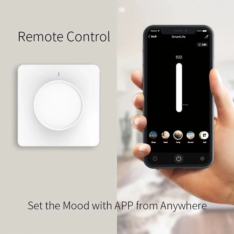 LED Zigbee 디밍 패널, LED 디밍 컨트롤패널, 휴대용 디밍 스위치 손잡이, 조명 밝기 조절기, 흰색, 1 세트