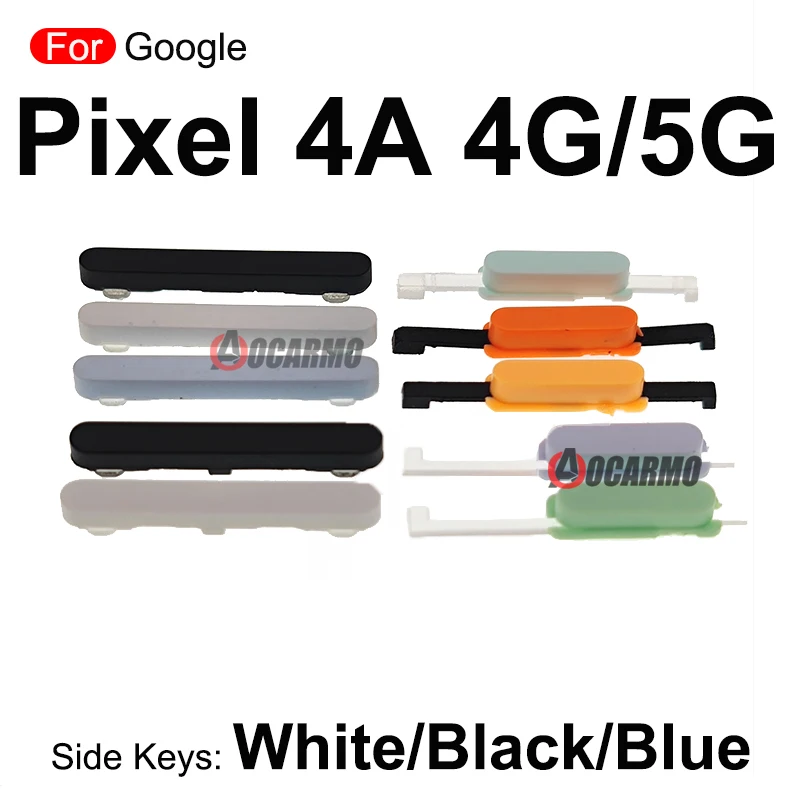 Side Button Keys Power On /Off Volume Button Replacement Parts For Google Pixel 4A 4G 5G