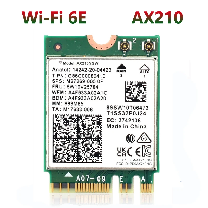 WiFi 6E Bluetooth 5,3 AX210 M.2 Drahtlose Karte 5374Mbps 2,4Ghz 5Ghz 6Ghz 802,11ax Wifi Adapter für Laptop PC