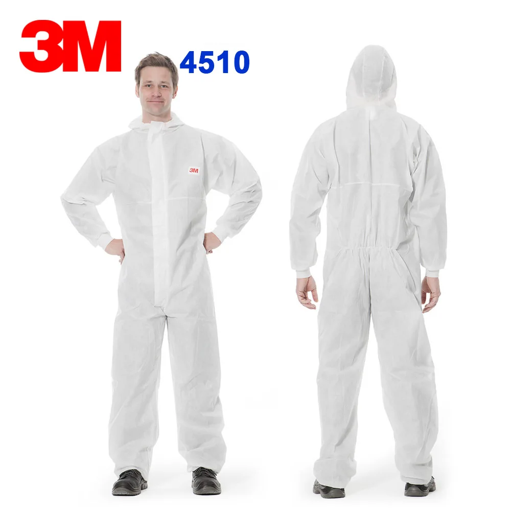 3M 4510 Hooded One-Piece Protective Clothing Anti-Particulate Liquid Spray Pesticide Paint Household Cleaning Clothing