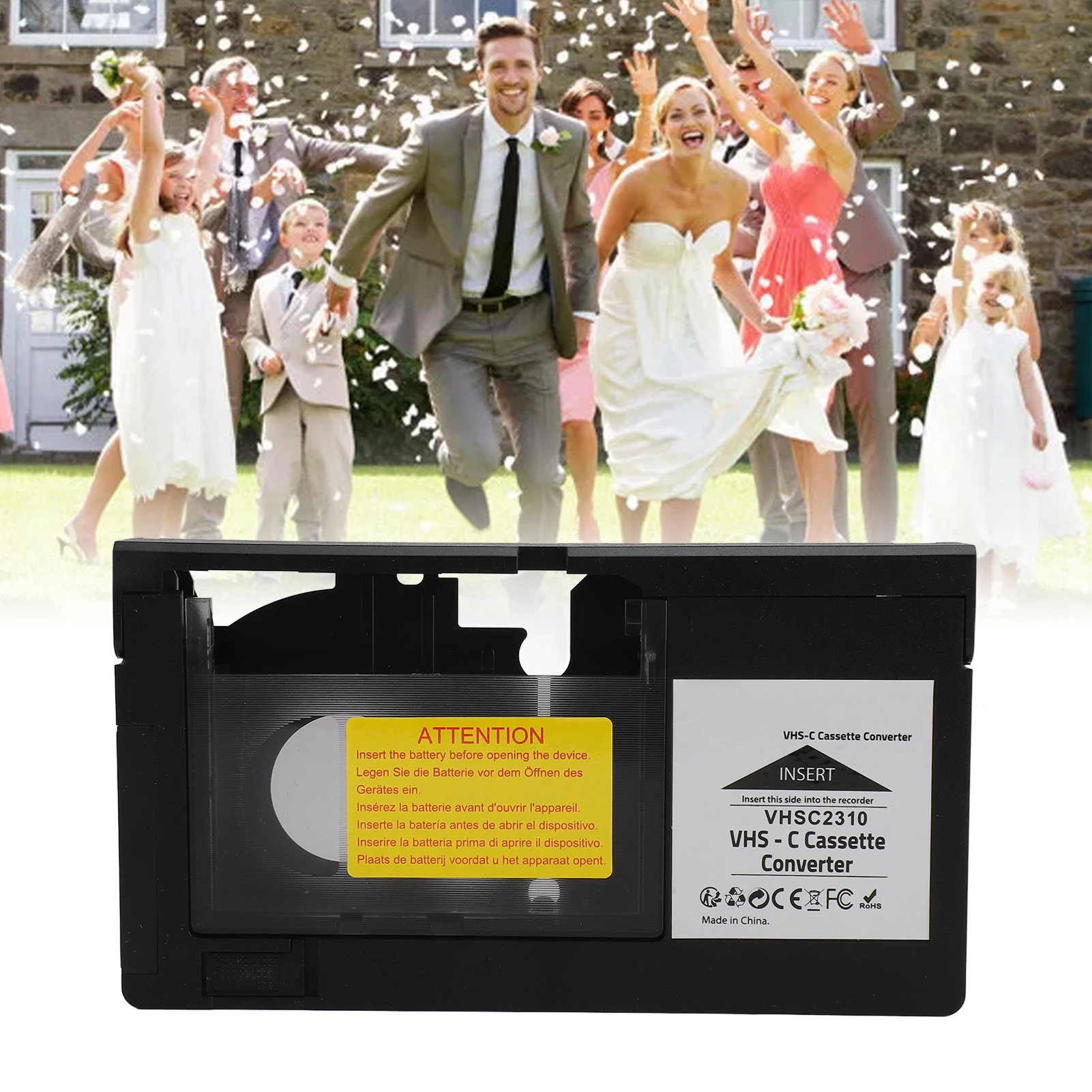 Cassette Converter for JVC for RCA for Panasonic VHS to VHSC SVHS-C Cassette Adapter Not For 8mm/MiniDV/ For Hi8