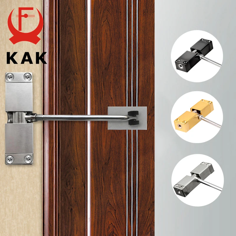 Stainless Steel Automatic Door Closer Adjustable Speed Door Closing Device 40KG Black Gold Furniture Hardware