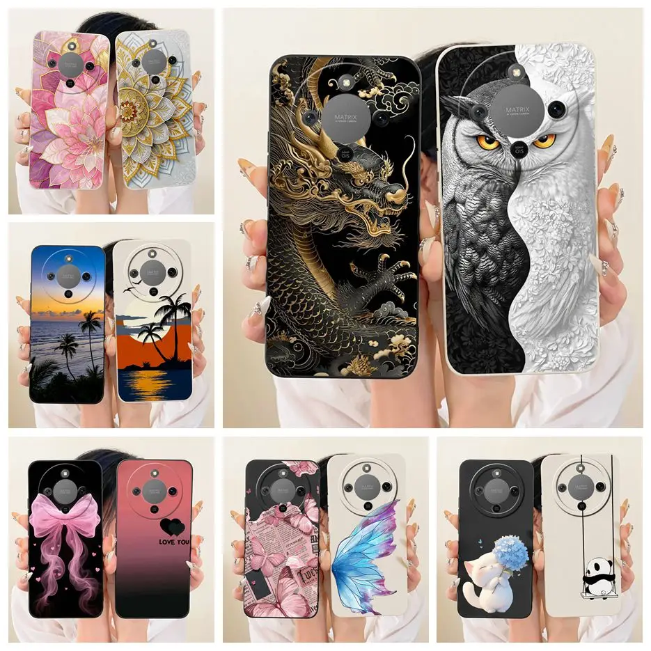 Pour Honor Magic 8 Lite étui Honor X9d MTN-NX1 Cool Dragon peint couverture souple coque de téléphone pour Honor X70 X 70 HonorX9d 5G coque