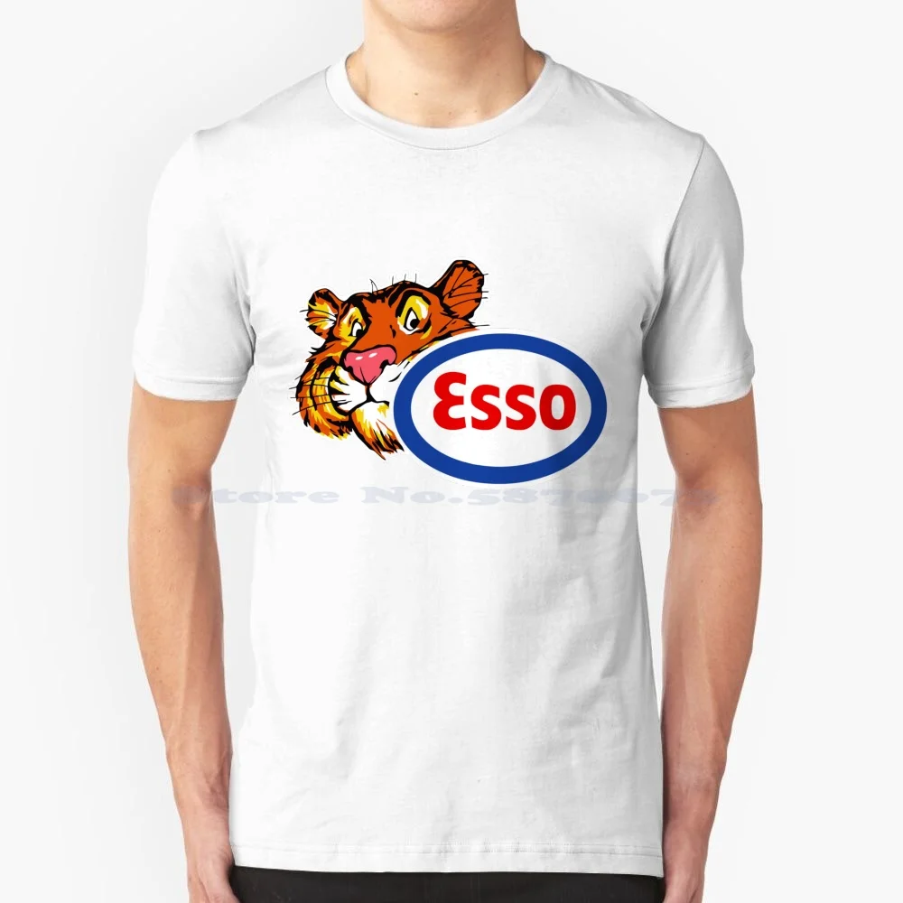 Esso Tiger T Shirt 100% Cotone Tee Benzina Motor Oil