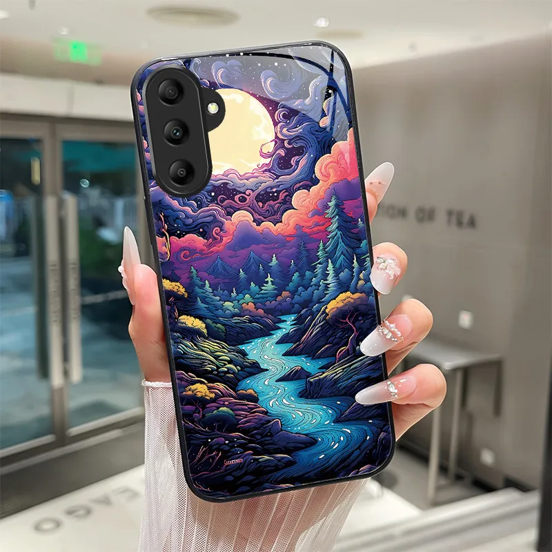 Tiger Dragon Tempered Glass Hard Back Phone Case Cover