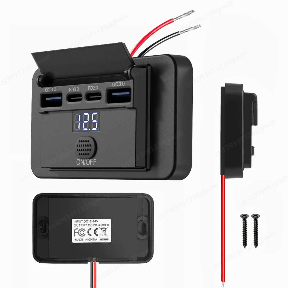 102W 업그레이드 4포트 12V USB 아울렛 듀얼 QC3.0 듀얼 PD3.0 타입..