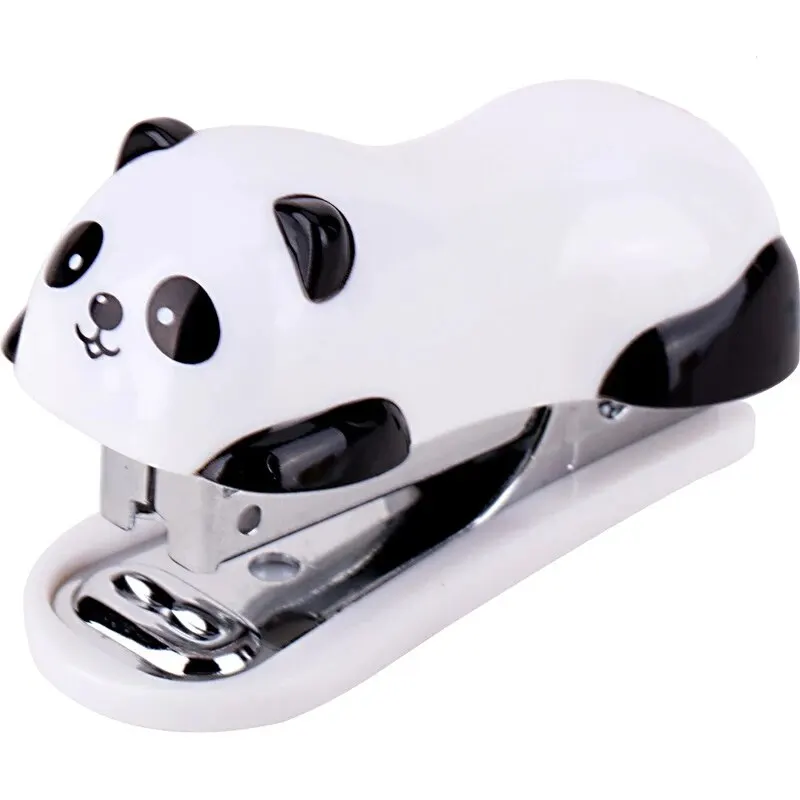 1PCS Red Panda Stapler Set 0453 Combination Type 10 # 10 # Adaptable 0010 Staple Needle Cartoon Mini mini stapler set