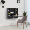 Black Wall Mount Wood Foldable Desk Children Table Desk Workstation 2