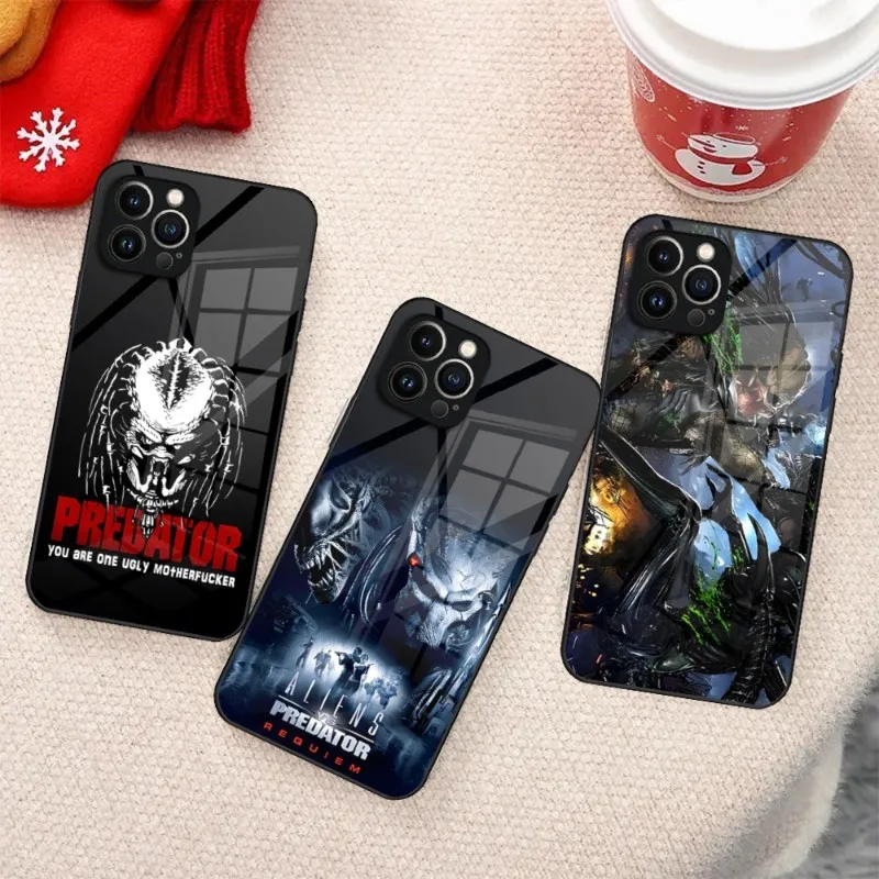 Custodia Per Telefono Dipinta Alien Vs Predator Per Iphone 15 14 Pro 11 13 12 Mini Xs Xr Max 8 7 6 Plus Se 2020 Glass Design Cove