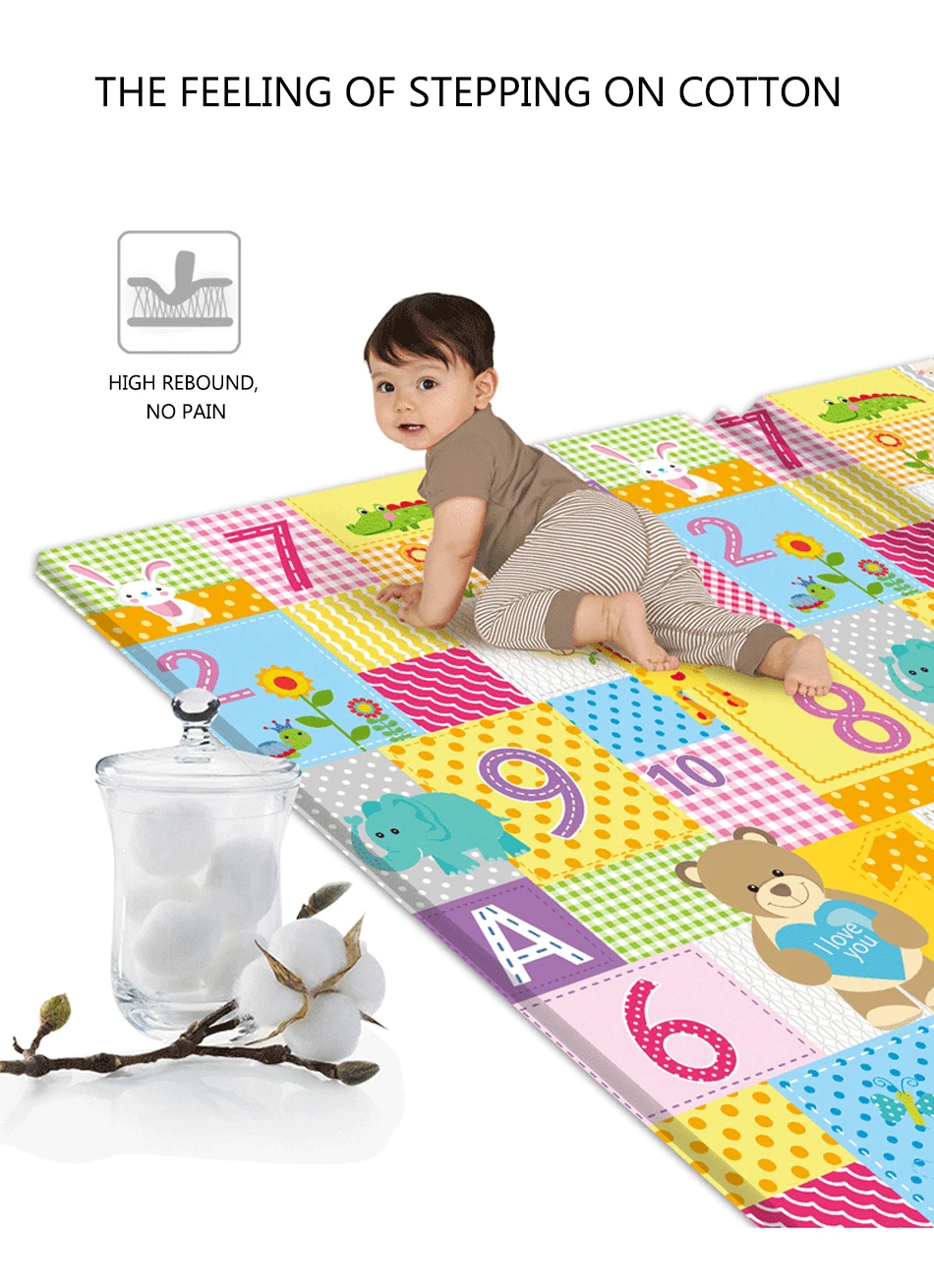 Double-sided Foldable Children Carpet Cartoon Baby Play Mat