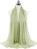 Nouveau foulard en mousseline uni pour femme, prêt-à-porter, hijab instantané, châle musulman, hijabs islamiques, écharpe arabe, foulards pour la tête