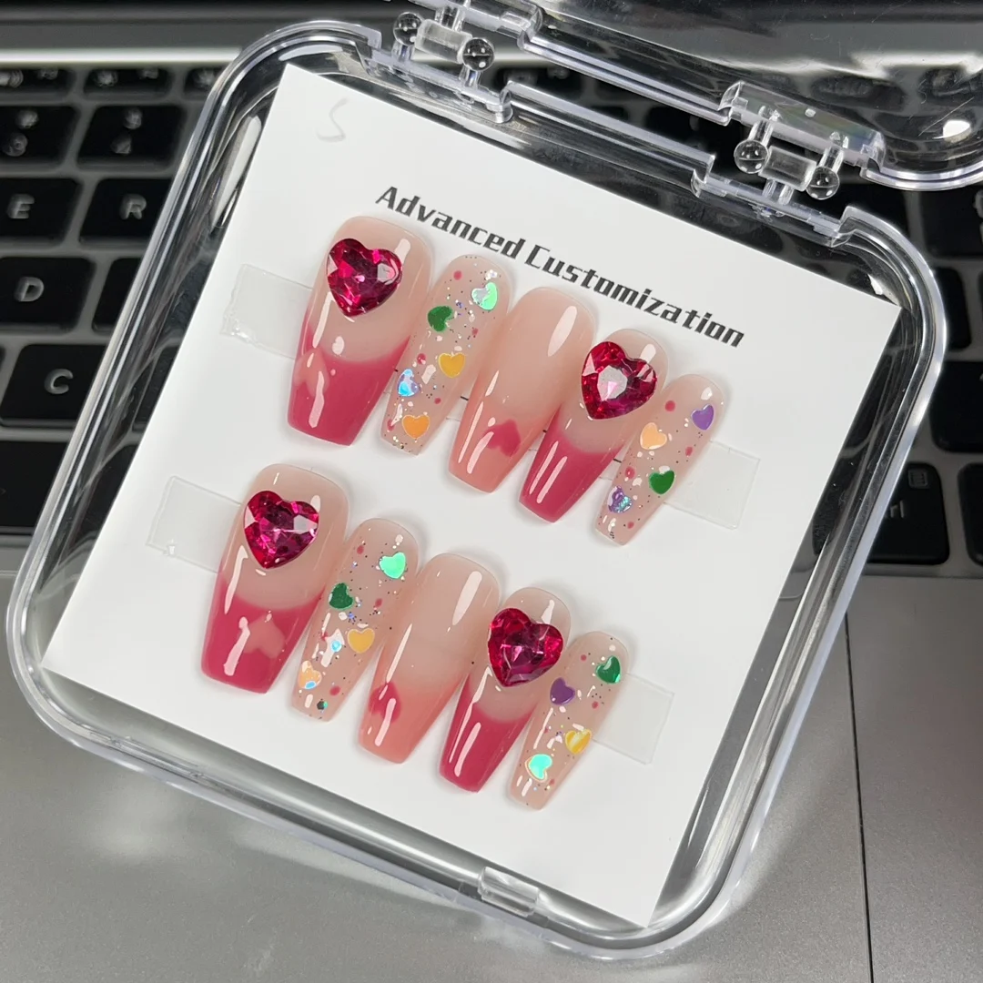 

Wholesale Price 100% Handmade Press On Nails Colorful Whitening Cute Removable Reusable with Premium Quality.No.19619