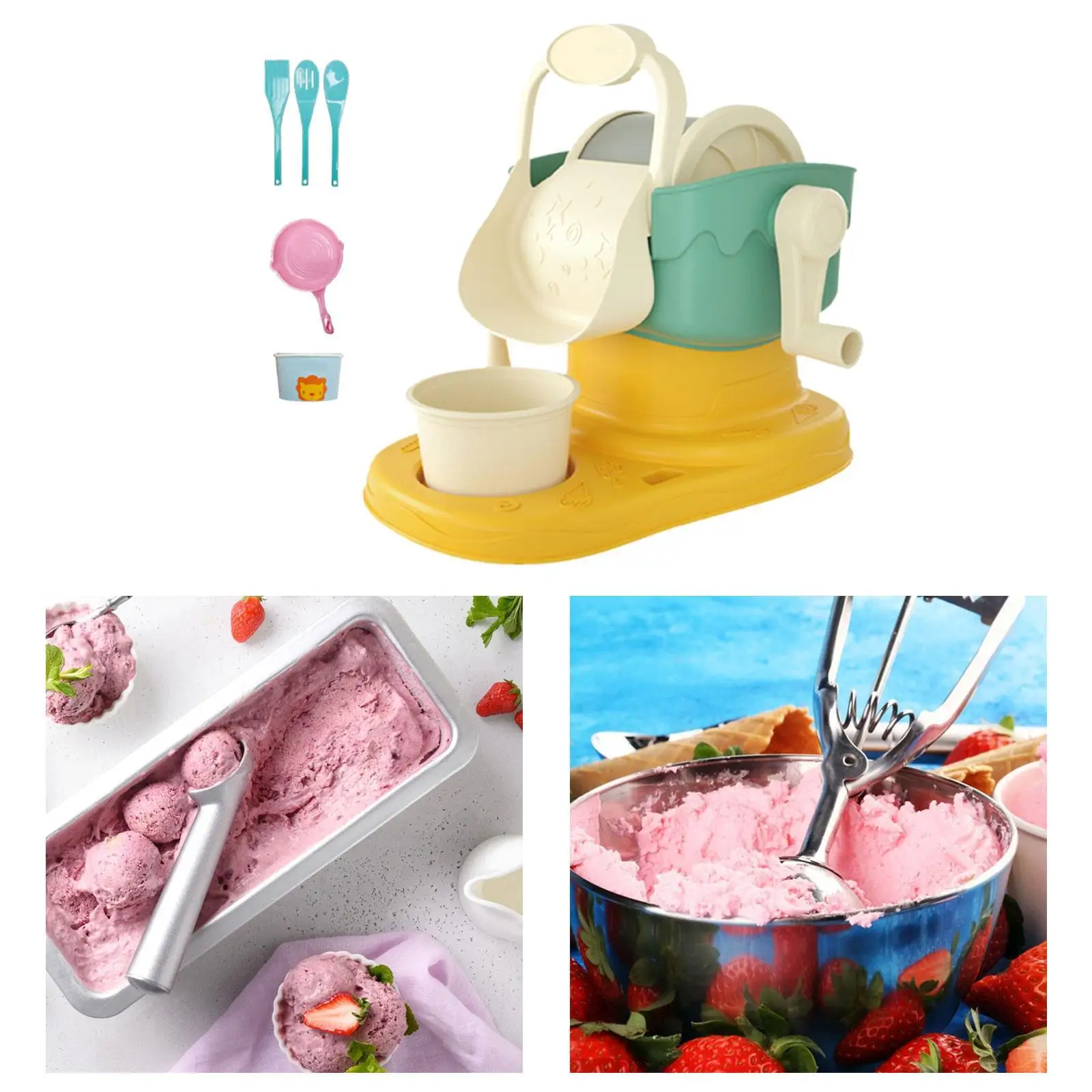 Home Ice Cream Maker Treat Maker Portable Edible Ice Shaver Toy Set Ice Cream 2
