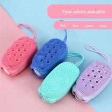 

Portable Silicone Baby Bath Brush Body Exfoliator Brush Handheld Cartoon Baby Massage Tool