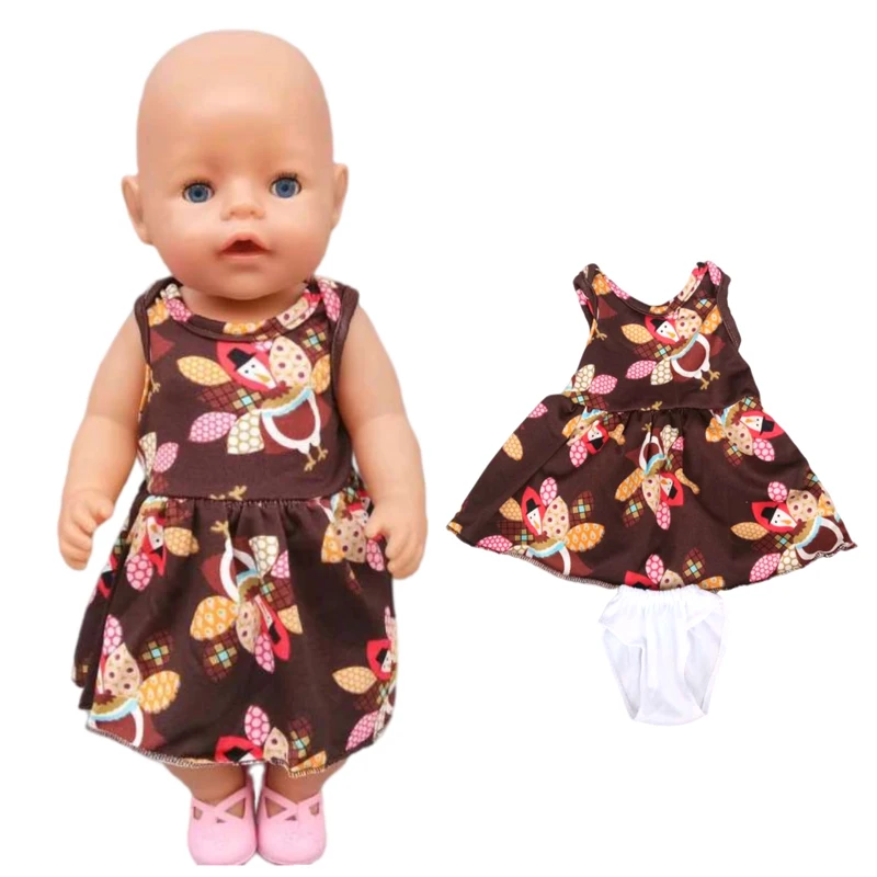 

Doll Clothes Pants Cartoon Unicorn Romper Clothes for Baby Doll Dress Sets for 18inch Baby Doll Accessories Toys Wear