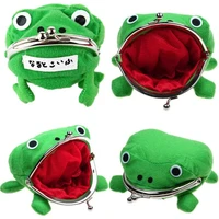 Novelty Adorable Anime Frog Wallet Coin Purse Key Chain Cute Plush Frog Cartoon Cosplay Purse for Women Bag Accessories 2