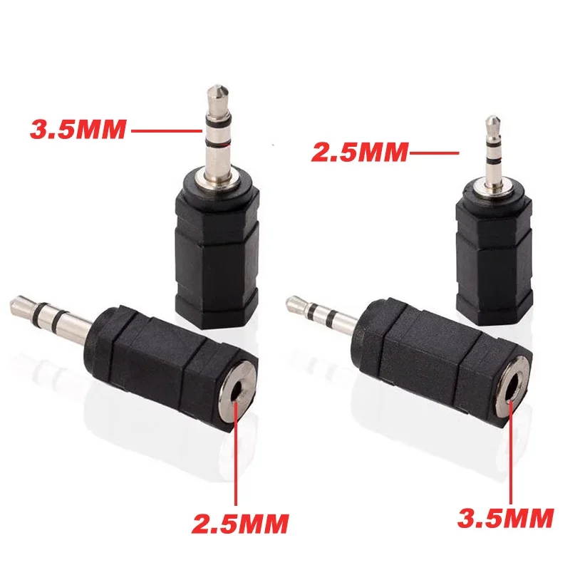 5Pcs 3.5mm 6.35mm Stereo Mono Plug To 3.5mm 6.5mm Audio Jack Connector Adapter Converter for Speaker 3