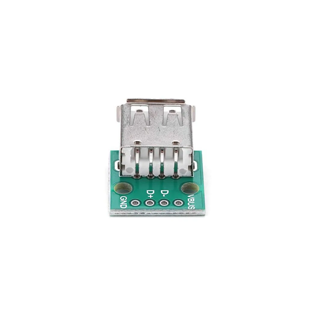USB 타입 A 암형 보드 2.54mm 피치 커넥터 4핀 DIP 소켓 보드(전원 공급용)