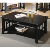 Cassidy Indoor Traditional with Storage and Shelf Rectangle Coffee Table, Black 2