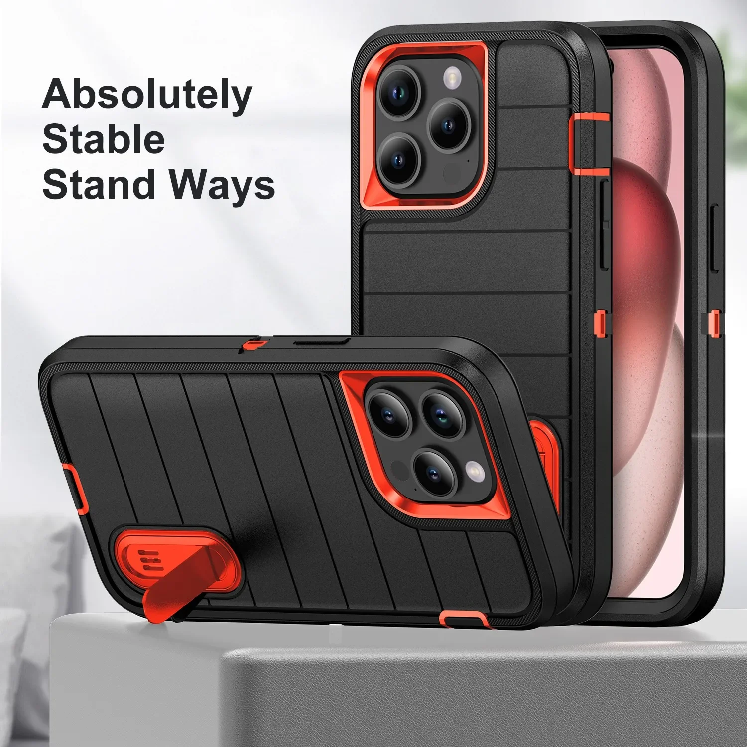 Heavy Duty Shock Absorption Full Body Protective Silicone Rubber Phone Case