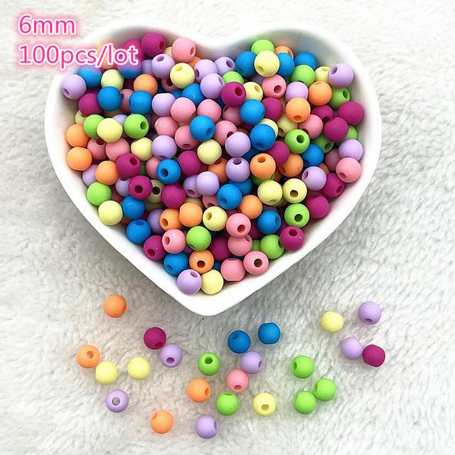 6mm--10mm Color Mixing Round Charms Acrylic Beads Loose Spacer Beads for Jewelry Makeing DIY Handmade Bracelet Accessories